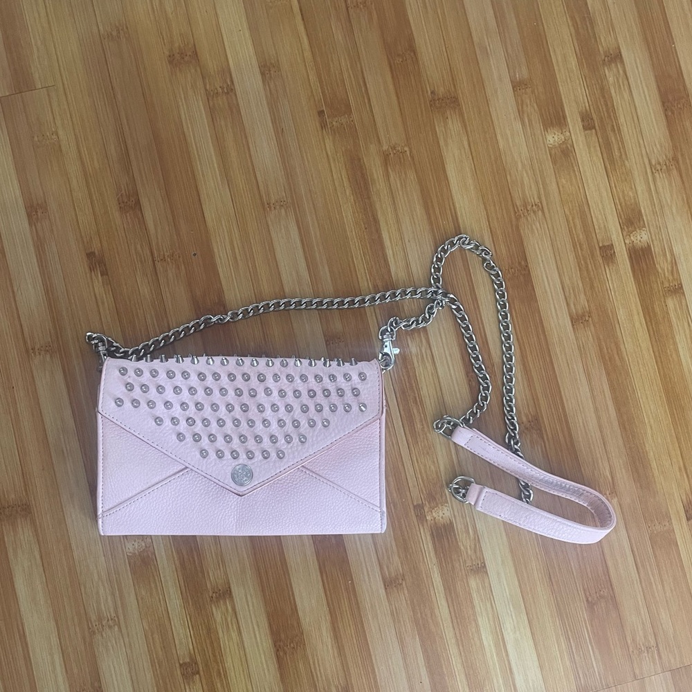 Pink studded Rebecca mink off crossbody